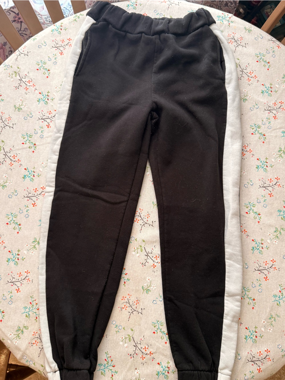 LA Winner Black Track Pants with White Side Panels and Crop Sweatshirt Set